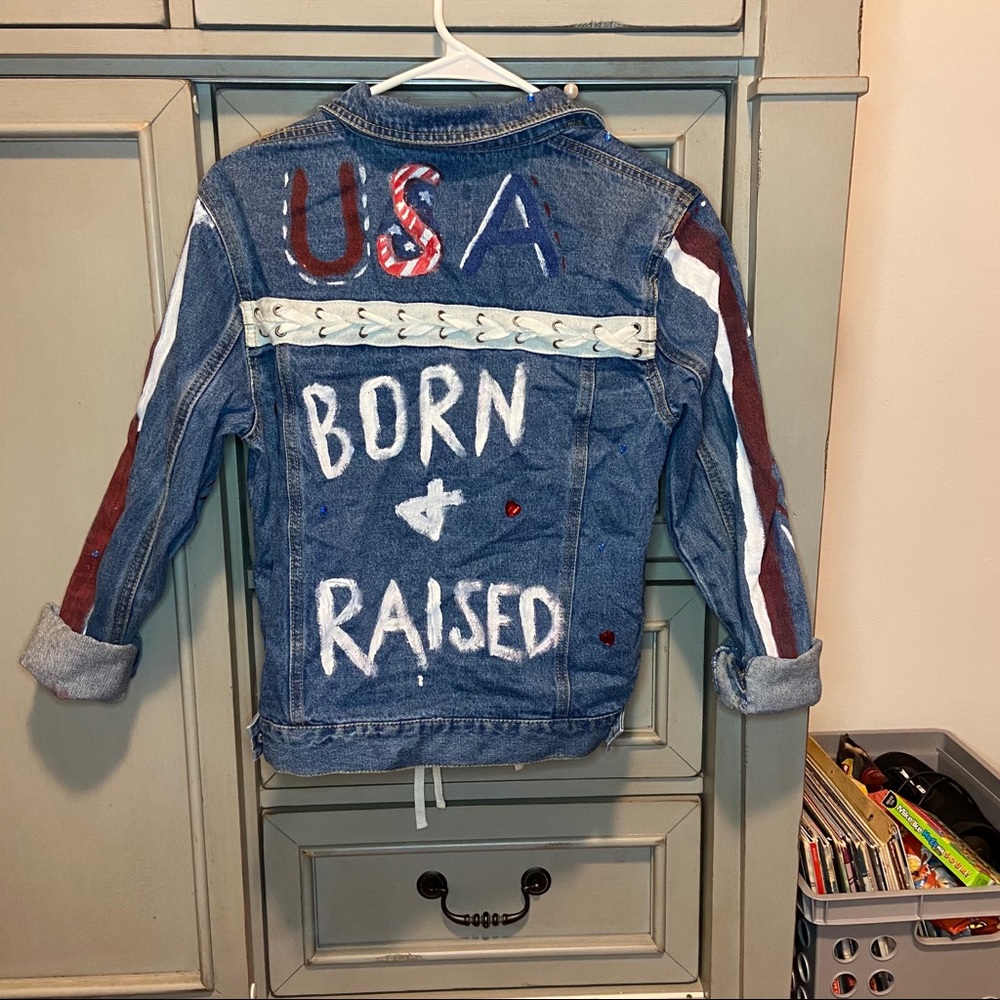 Customized BORN IN THE USA denim jacket